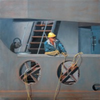 La Casque Jaune, Écluse Ste-Catherine--oil on canvas 16x16