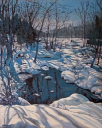 Ruisseau à côté d'un Sentier--oil on linen 20x16